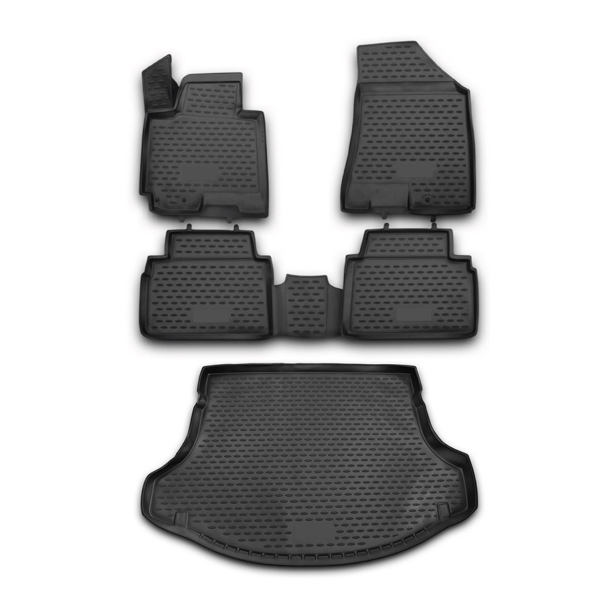 Kia Sportage Floor-Trunk Mats - Omac - 3D - Black - '10-'16